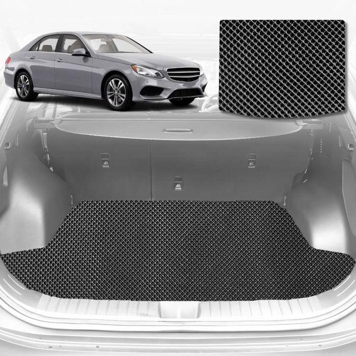 6D Diamond Car Boot Mat for Mercedes-Benz E-Class Sedan (W212)2009-2016-Sedan-Cargo Mat-Black-Outback GT