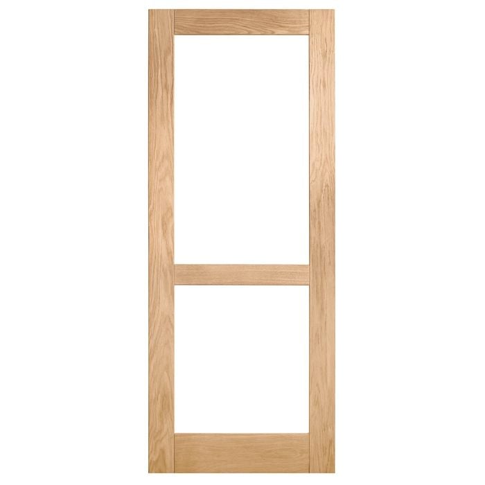 Corinthian Moda Clear Glass White Oak Internal Door AMODG8 - 620mm x 2040mm x 35mm