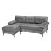 Advwin 3 Seater Sofa L-Shape Chenille Lounge Couch w/ Reversible Chaise Grey