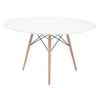 Sk Designer Living | Replica Eames Eiffel Round Wood Dining Table | 120cm - White & Natural