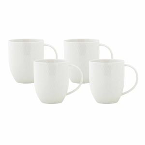 4pc Maxwell & Williams White Basics Diamonds Coupe Porcelain 420ml Mug