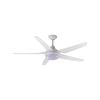Mercator 135cm White 5 Blades Gladis Ceiling Fan With Tricolour LED