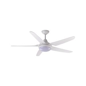 Mercator 135cm White 5 Blades Gladis Ceiling Fan With Tricolour LED
