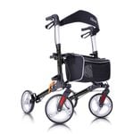 Altus Walker Deluxe Folding Rollator with Seat Aluminum Black