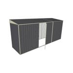 Build-A-Shed 1.2 x 4.5 x 2.0m Skillion Single Hinged Side Door Shed - Grey