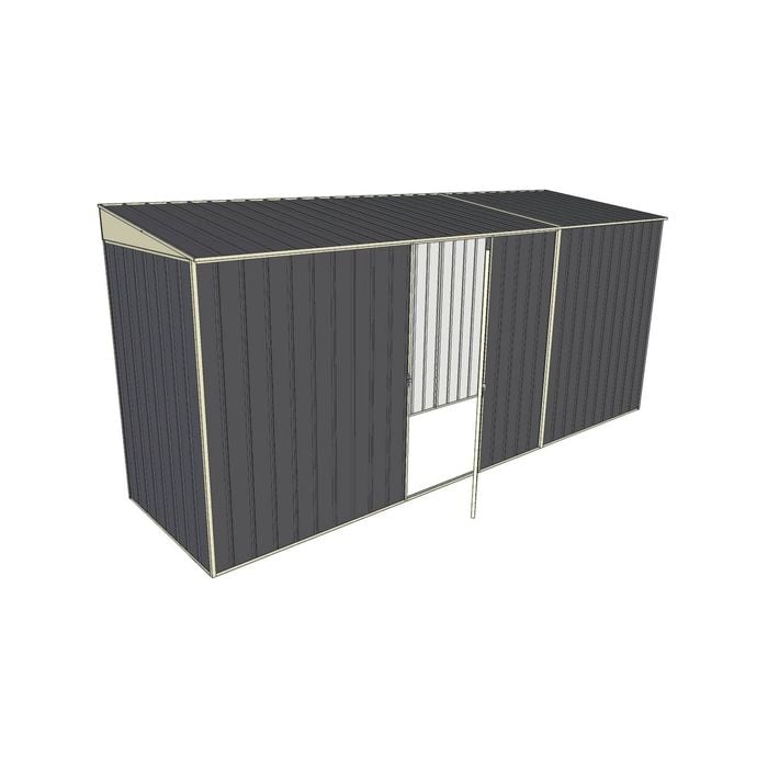 Build-A-Shed 1.2 x 4.5 x 2.0m Skillion Single Hinged Side Door Shed - Grey