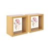 Nicola Spring 3D Deep Box Photo Frames - 4 x 4" - Light Wood - Pack of 2