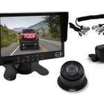 Elinz Caravan 2x Camera Reversing 4PIN CCD Kit System Trailer Cable 7" Monitor HD 12V/24V Black
