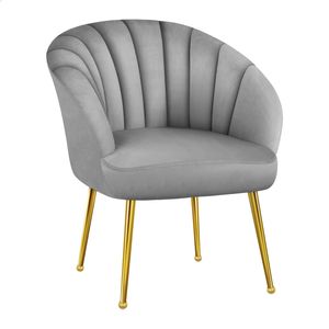 ALFORDSON Armchair Wood Velvet Grey