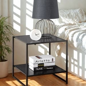 Zinus Wooden Set Of Two Bedside Tables - Black