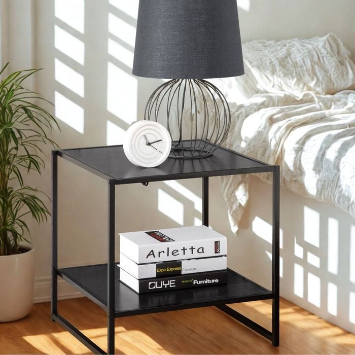 Zinus Wooden Set Of Two Bedside Tables - Black