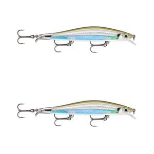 2x Rapala 12cm RipStop Shallow Jerkbait Hard Body Fishing Lures - Moss Back