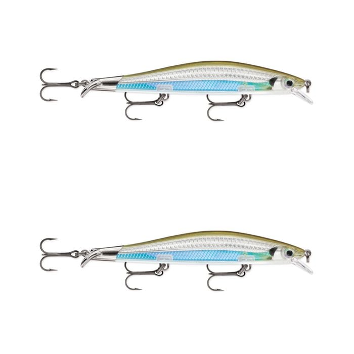 2x Rapala 12cm RipStop Shallow Jerkbait Hard Body Fishing Lures - Moss Back