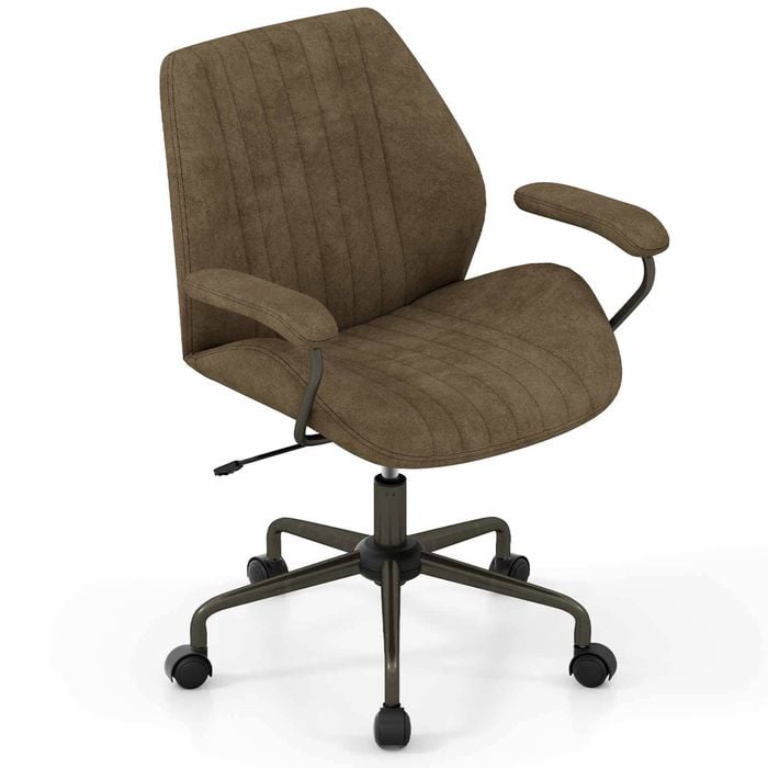 Costway Swivel Office Chair Computer Desk Armchair Olive
