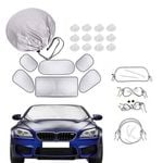 Set of 6 Auto Front Rear Windshield Side Window Sun Shade Car Visor Cover Block