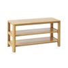 Miuz Solid Timber American Oak Wood Shoe Bench Shelf With Storage Rack
