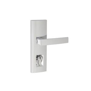 Delf Trade Bright Chrome Single Cylinder Linear Lucca Secure Entrance Lever Set