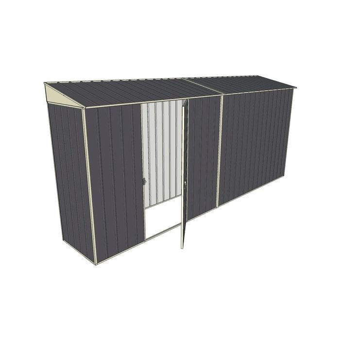 Build-a-Shed 0.8 x 4.5 x 2m Skillion Single Hinged Side Door Shed - Grey