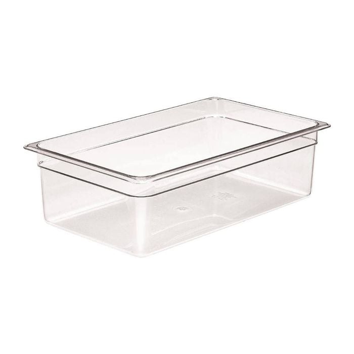 Cambro Polycarbonate Gastronorm Food Pan Clear 1/1 150mm Commercial Kitchen Storage