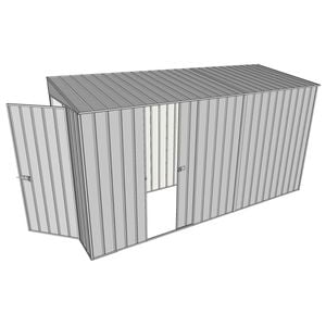 Build-A-Shed 1.2 x 3.7 x 2.0m Skillion Single Sliding Side Door Shed - Zinc