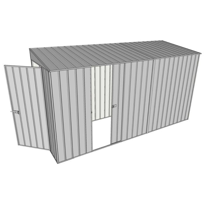 Build-A-Shed 1.2 x 3.7 x 2.0m Skillion Single Sliding Side Door Shed - Zinc
