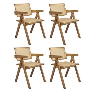 Levede 4pcs Solid Wood Dining Chairs - Natural