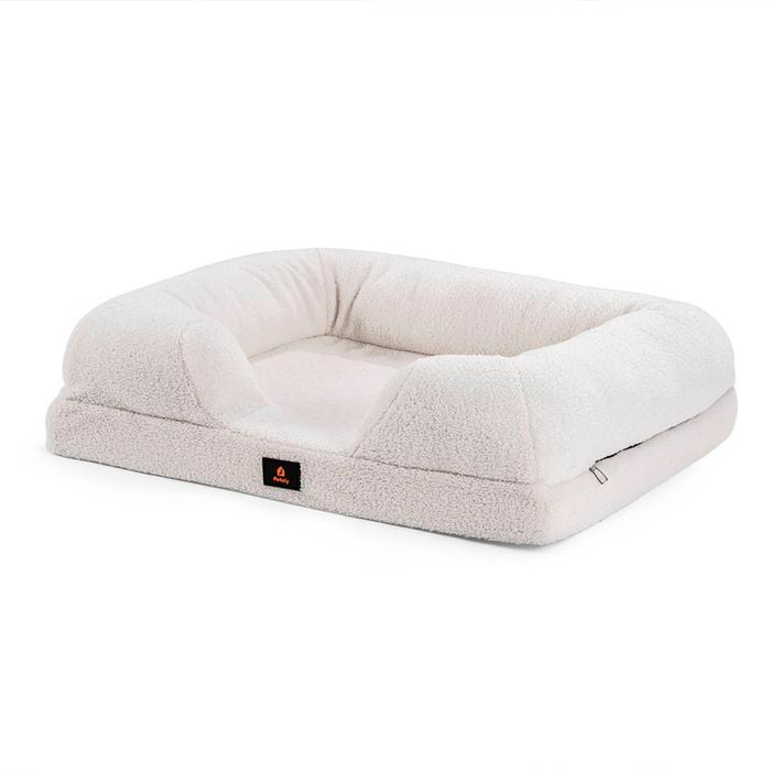 Petzly Pet Dog Bed Memory Foam Washable Removable White X Large