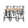 Aconite 7pc 180cm Dining Table Set 6 Wishbone Chair Solid Messmate Timber Wood