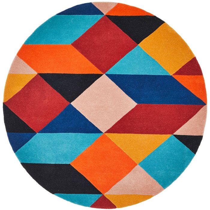 Grid 904 Sunset 120X120Cm Rug