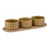 4pc Ladelle Heath Caramel Bowl & Tray Set