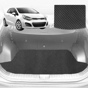 6D Diamond Car Boot Mat for Kia Rio (UB)2012-2016-Hatch-Cargo Mat-Black-Outback GT