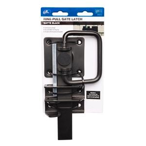 Zenith Matte Black Ring Pull Gate Latch