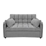 Sarantino Quincy Tufted 2-Seater Velvet Sofa Bed - Dark Grey