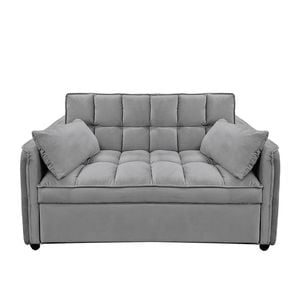 Sarantino Quincy Tufted 2-Seater Velvet Sofa Bed - Dark Grey
