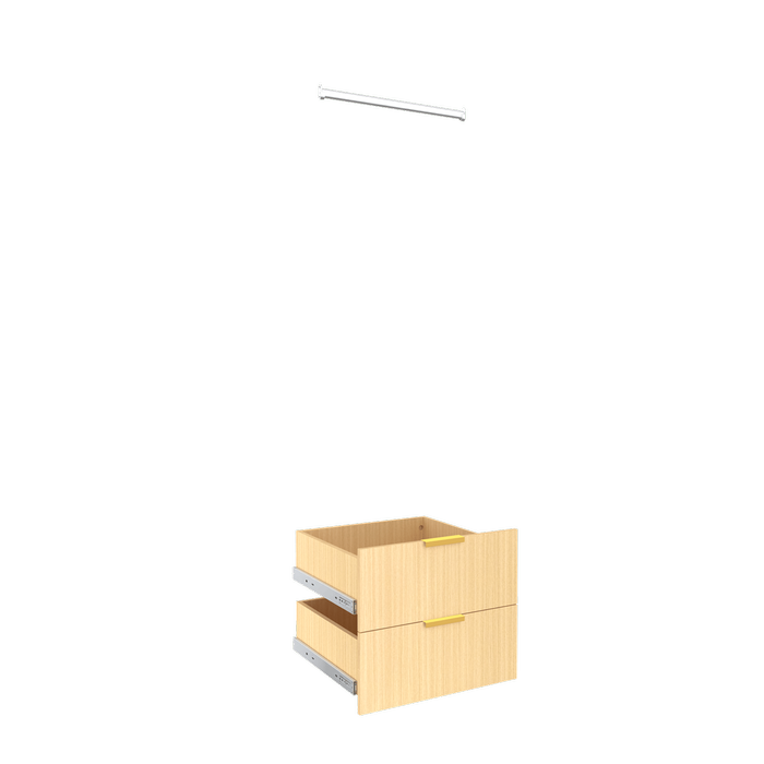 Lugna Sand 2 Drawer 1 Hangrail Insert Kit - To Suit 600 x 580mm Cabinet Shell