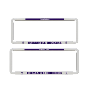 2x OFFICIAL AFL FREMANTLE DOCKERS Car Number Plate Frame Cover Surround