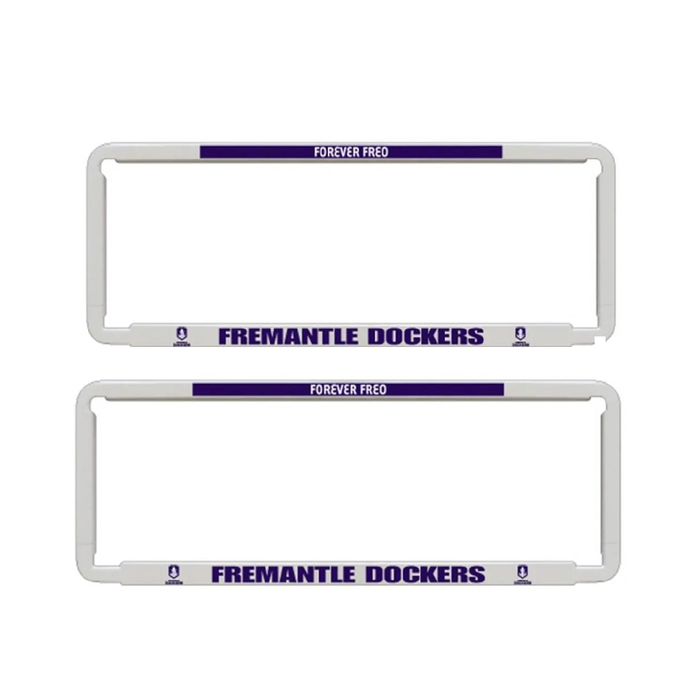 2x OFFICIAL AFL FREMANTLE DOCKERS Car Number Plate Frame Cover Surround