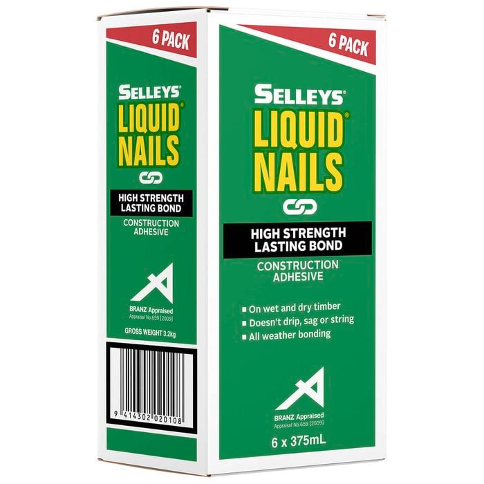 Selleys Liquid Nails 375ml Construction Adhesive - 6 Pack