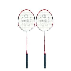Cosco CB-88 Alloy Steel Strung Badminton Racquet With Free Head cover Red/Black Pack of 2 Maximum String Tension - 20lbs
