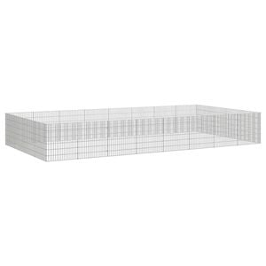 vidaXL Free Range Animal Enclosure Pet Playpen Run 24-Panel Galvanised Iron