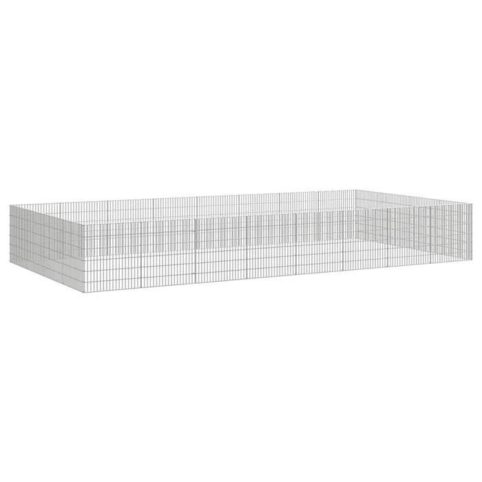 vidaXL Free Range Animal Enclosure Pet Playpen Run 24-Panel Galvanised Iron