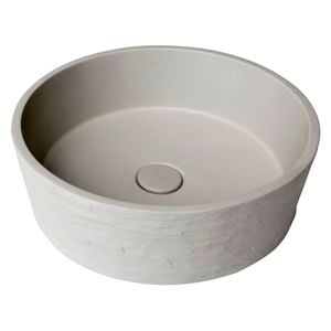 New Form Concreting Terra Round Concrete Vessel Basin in Light Grey