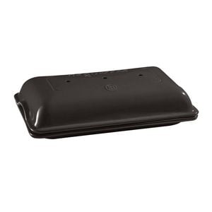 Emile Henry 39cm Ceramic Baguette Baker Dish w/ Lid Rectangular - Charcoal