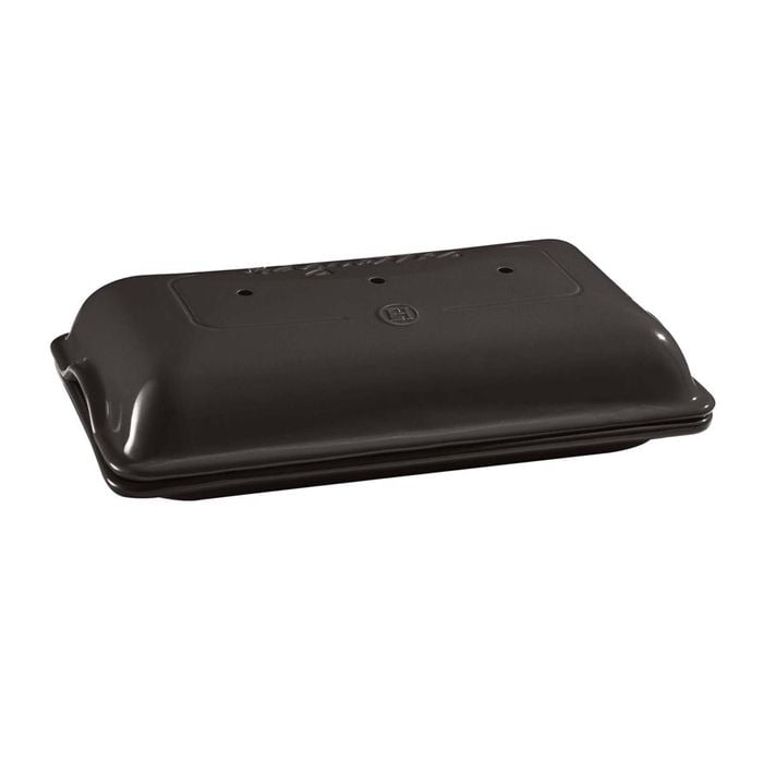Emile Henry 39cm Ceramic Baguette Baker Dish w/ Lid Rectangular - Charcoal