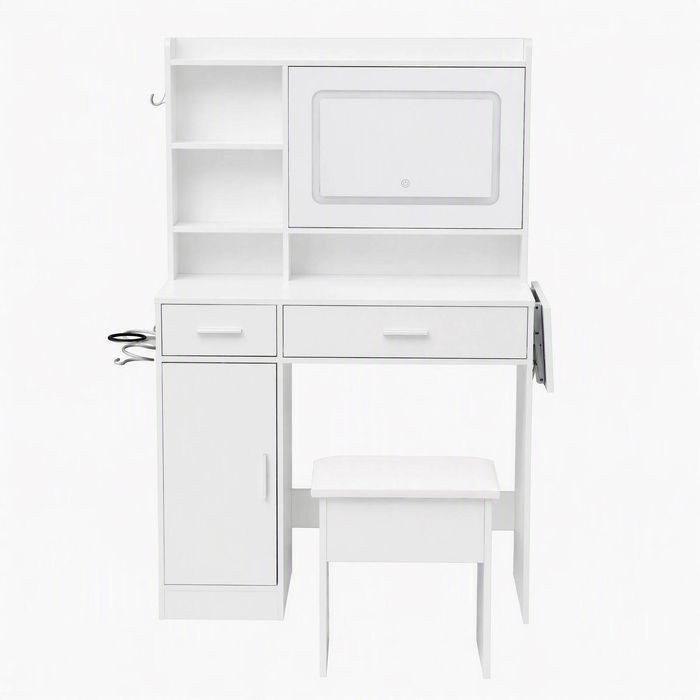 Artiss Dressing Table Charging Station LED Mirror White