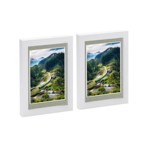 Nicola Spring Photo Frames with 4" x 6" Mount - 5" x 7" - White - Pack of 2