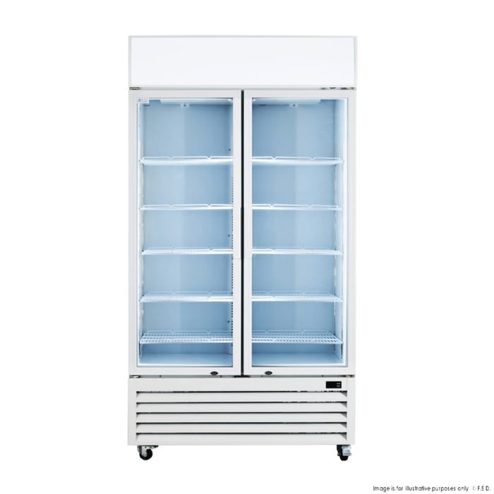 Thermaster 885L White  Colourbond Upright Beverage Fridge 2 Doors
