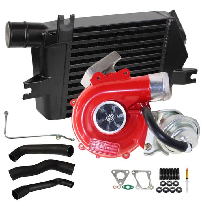 GEN1 High Flow Turbo Charger With 60mm Intercooler & Hoses And Genuine Oil Feed Pipe For Mitsubishi Challenger 4D56 2.5L VT10