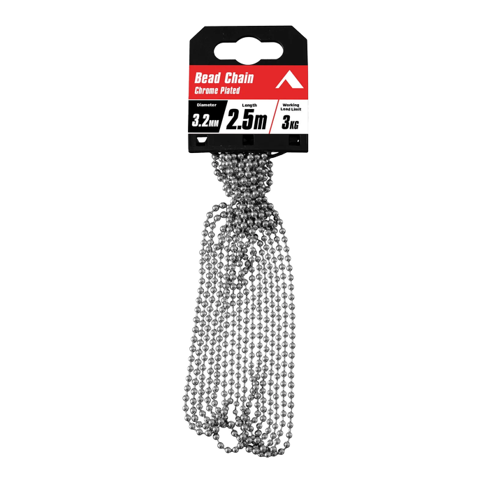 Pinnacle 3.2mm x 2.5m Chrome Plated Bead Chain