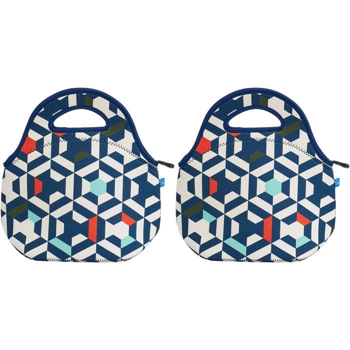 2PK Annabel Trends 30cm Neoprene Lunch Bag Food Storage - Geo